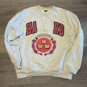 RARE China Town Market “HARD” Harvard sweater Large